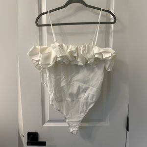 Lulus white body suit. Tags still on. Never worn, size small.